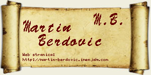 Martin Berdović vizit kartica